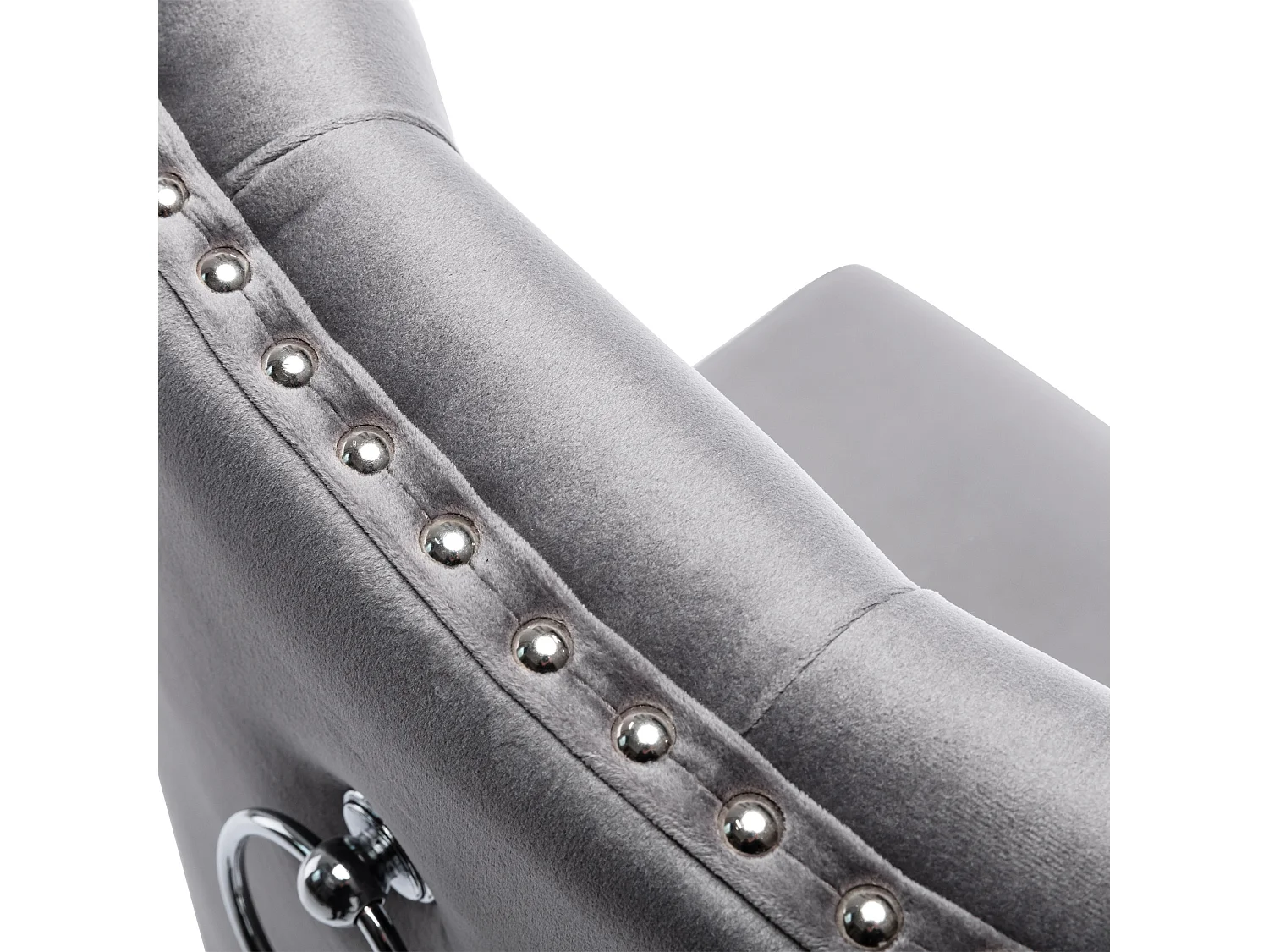 Juego de 2 sillas de comedor de terciopelo con respaldo - patas de madera - gris