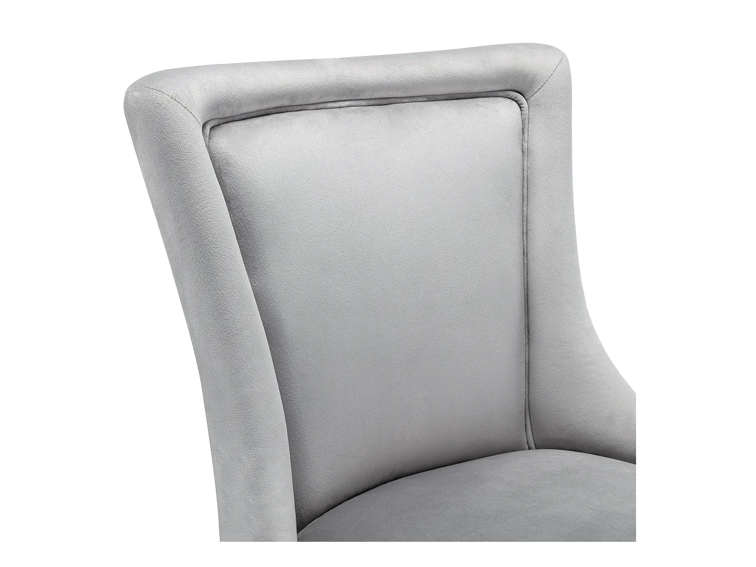 Set van 6 fluwelen eetkamerstoelen met rugleuning - houten poten - grijs