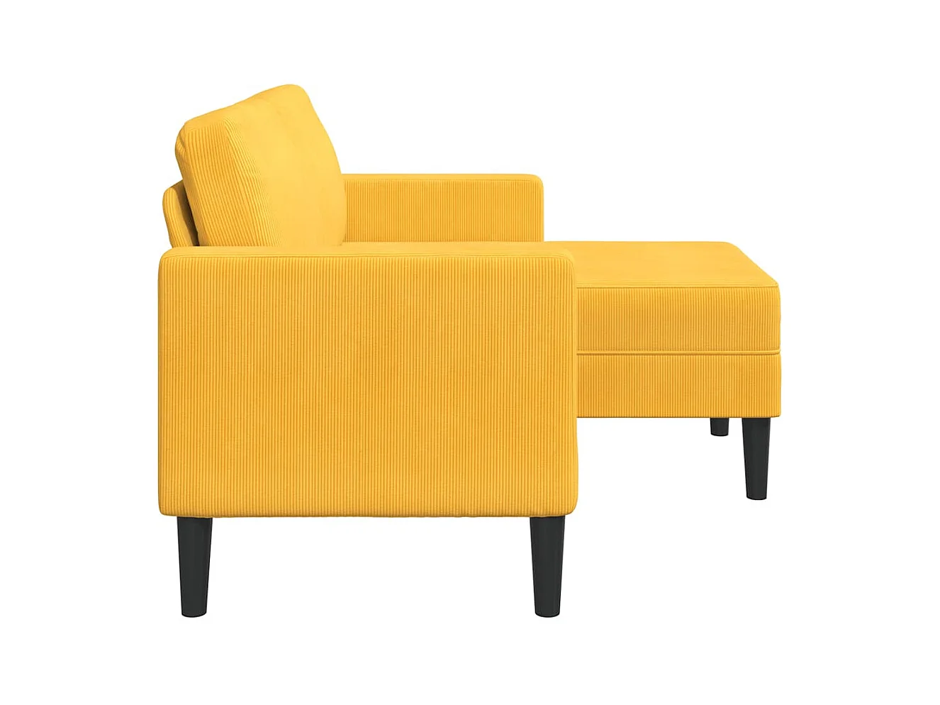 Canapé 2 places avec méridienne en L jaune clair 125 cm Lin