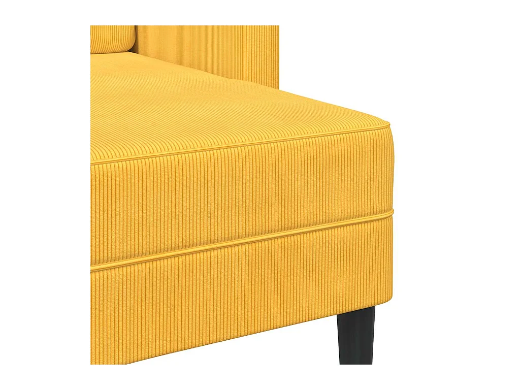 Canapé 2 places avec méridienne en L jaune clair 125 cm Lin