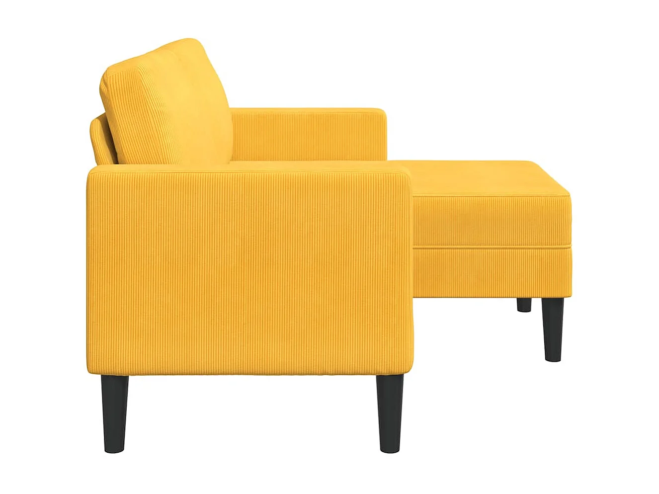 Canapé 2 places avec méridienne en L jaune clair 125 cm Lin