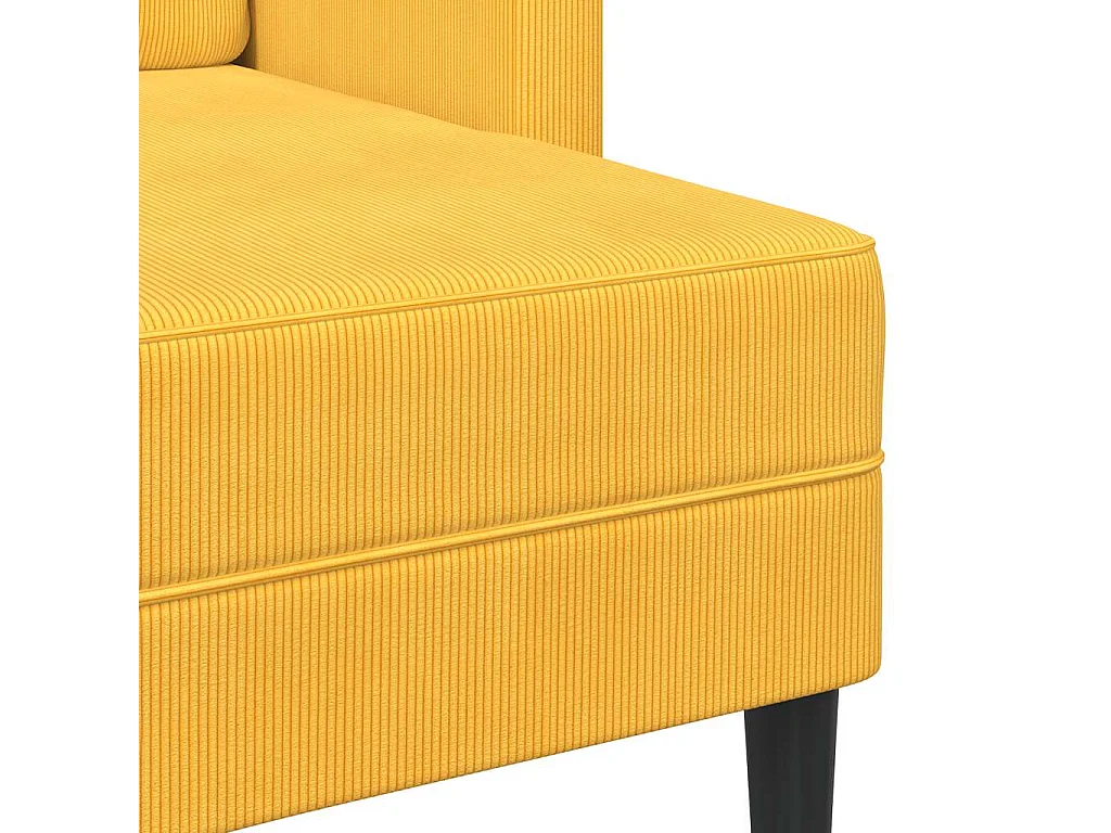 Canapé 2 places avec méridienne en L jaune clair 125 cm Lin