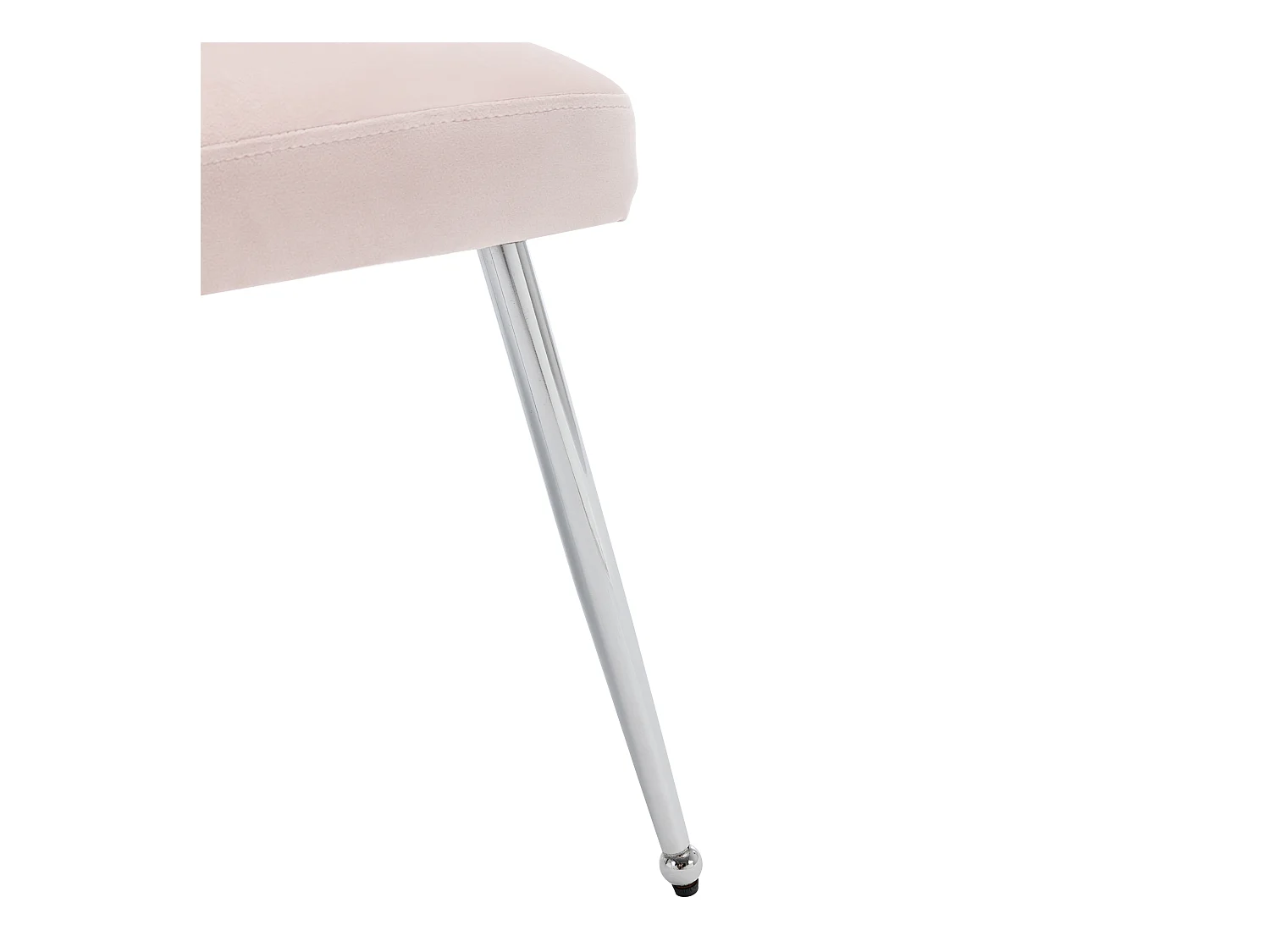 Lot de 2 chaises à manger en velours avec support lombaire et dossier - pieds en métal - rose