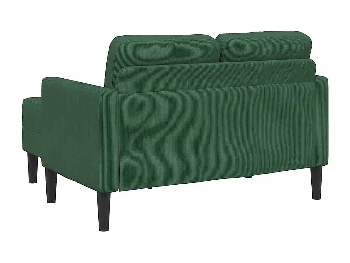 2er-Sofa mit Chaiselongue L-Form Dunkelgrün 125 cm Leinen