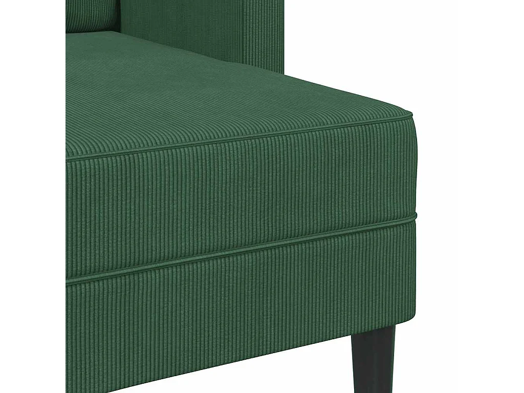 2er-Sofa mit Chaiselongue L-Form Dunkelgrün 125 cm Leinen