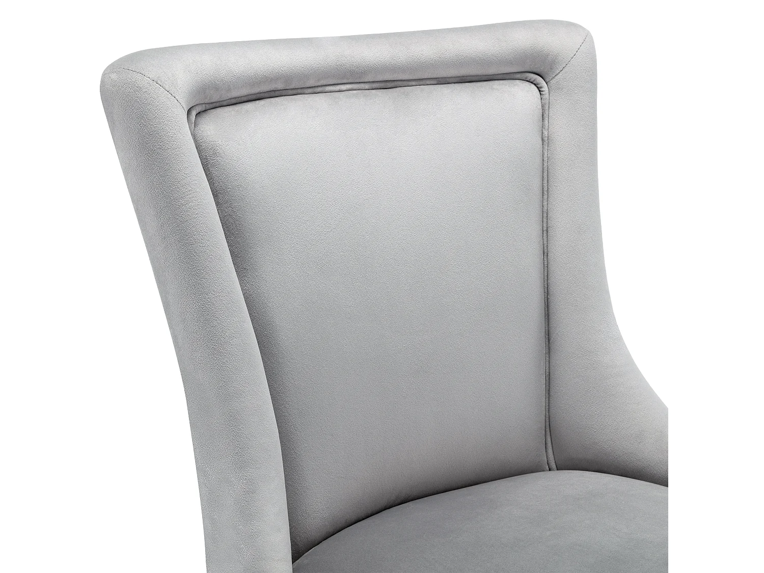 Lot de 4 chaises à manger en velours avec dossier - pieds en bois - gris