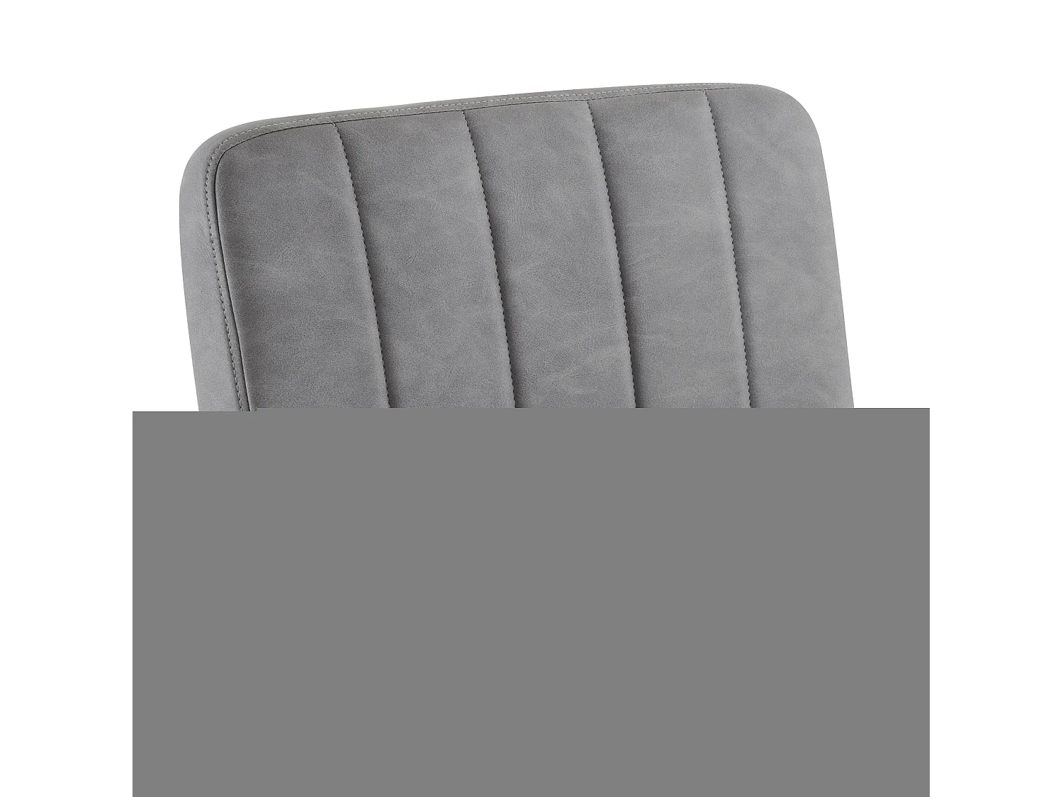 Set van 2 eetkamerstoelen van imitatieleer met armleuningen en rugleuning - metalen poten - grijs