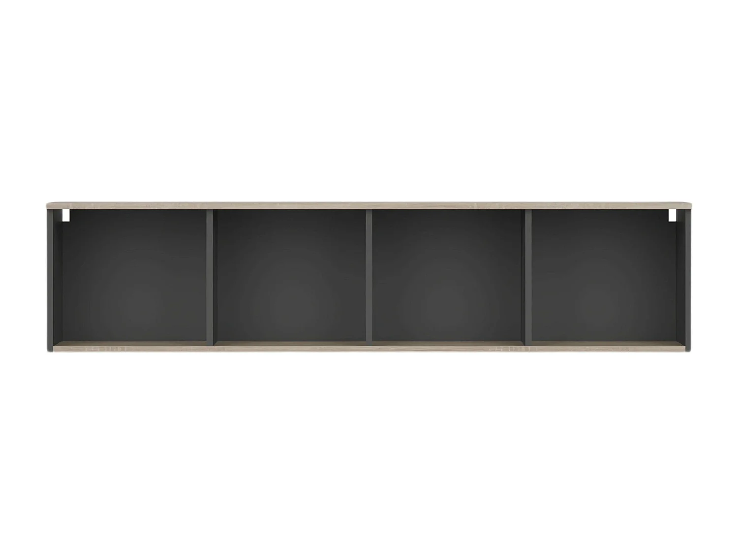 Étagère murale de bureau moderne Nibis Chêne Sonoma/Gris 4 ouvertures 160 x 37 x 32 cm