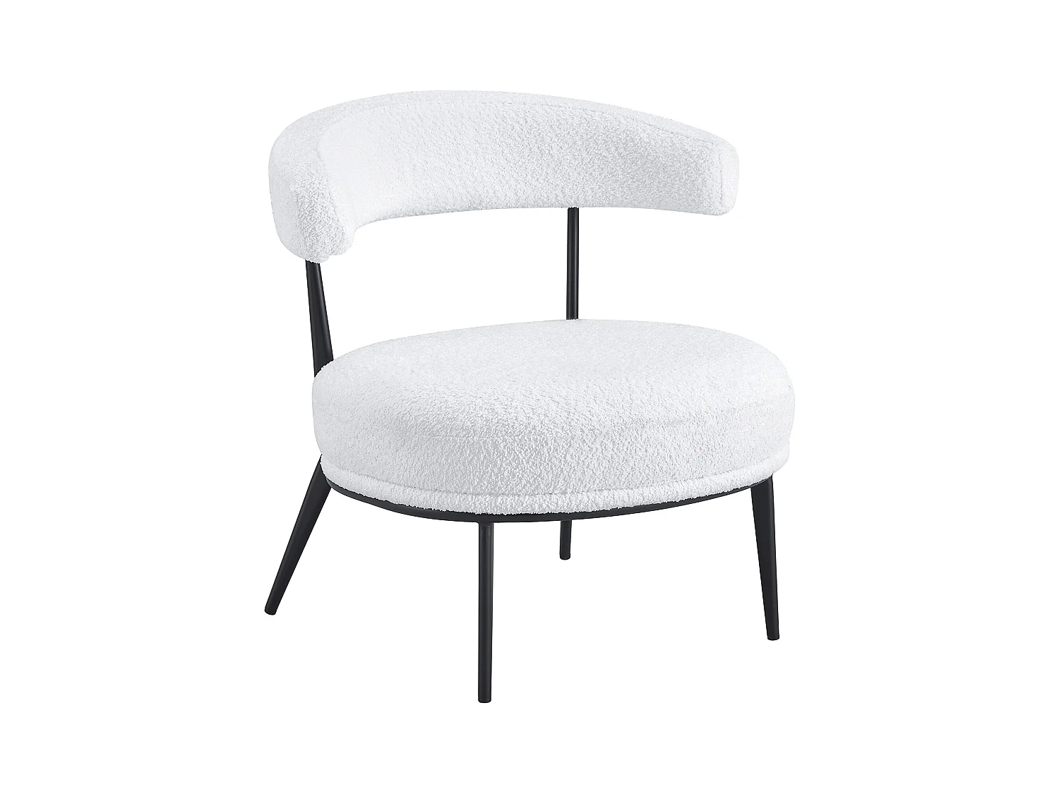 Pack de 2 butacas de 69x70x66 cm tapizadas en tejido tipo Teddy espuma-madera blanco Asis