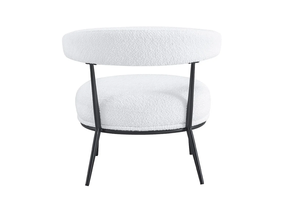 Pack de 2 butacas de 69x70x66 cm tapizadas en tejido tipo Teddy espuma-madera blanco Asis