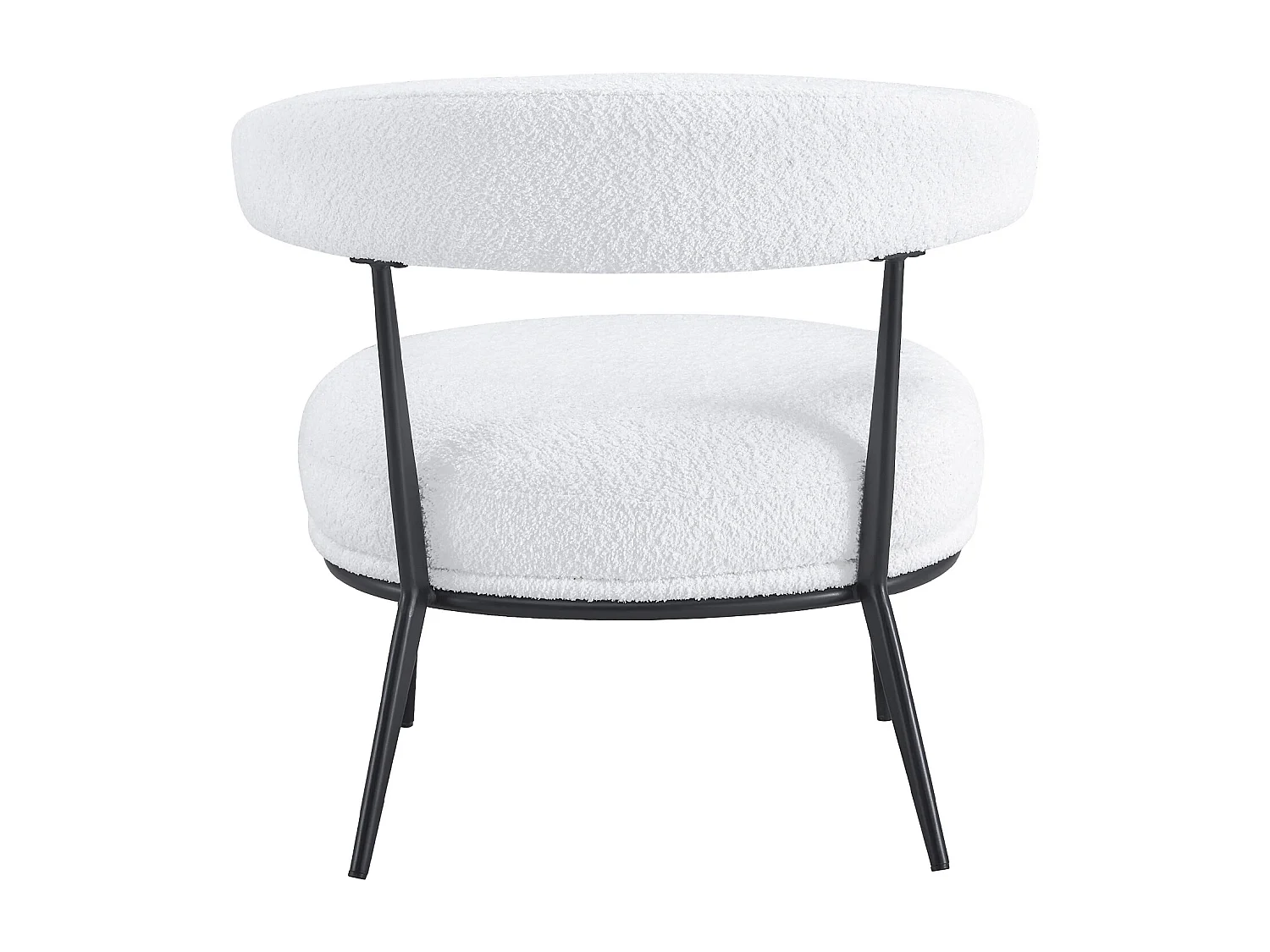 Pack de 2 butacas de 69x70x66 cm tapizadas en tejido tipo Teddy espuma-madera blanco Asis