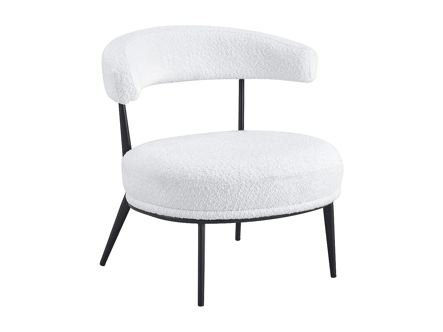 Pack de 2 butacas de 69x70x66 cm tapizadas en tejido tipo Teddy espuma-madera blanco Asis