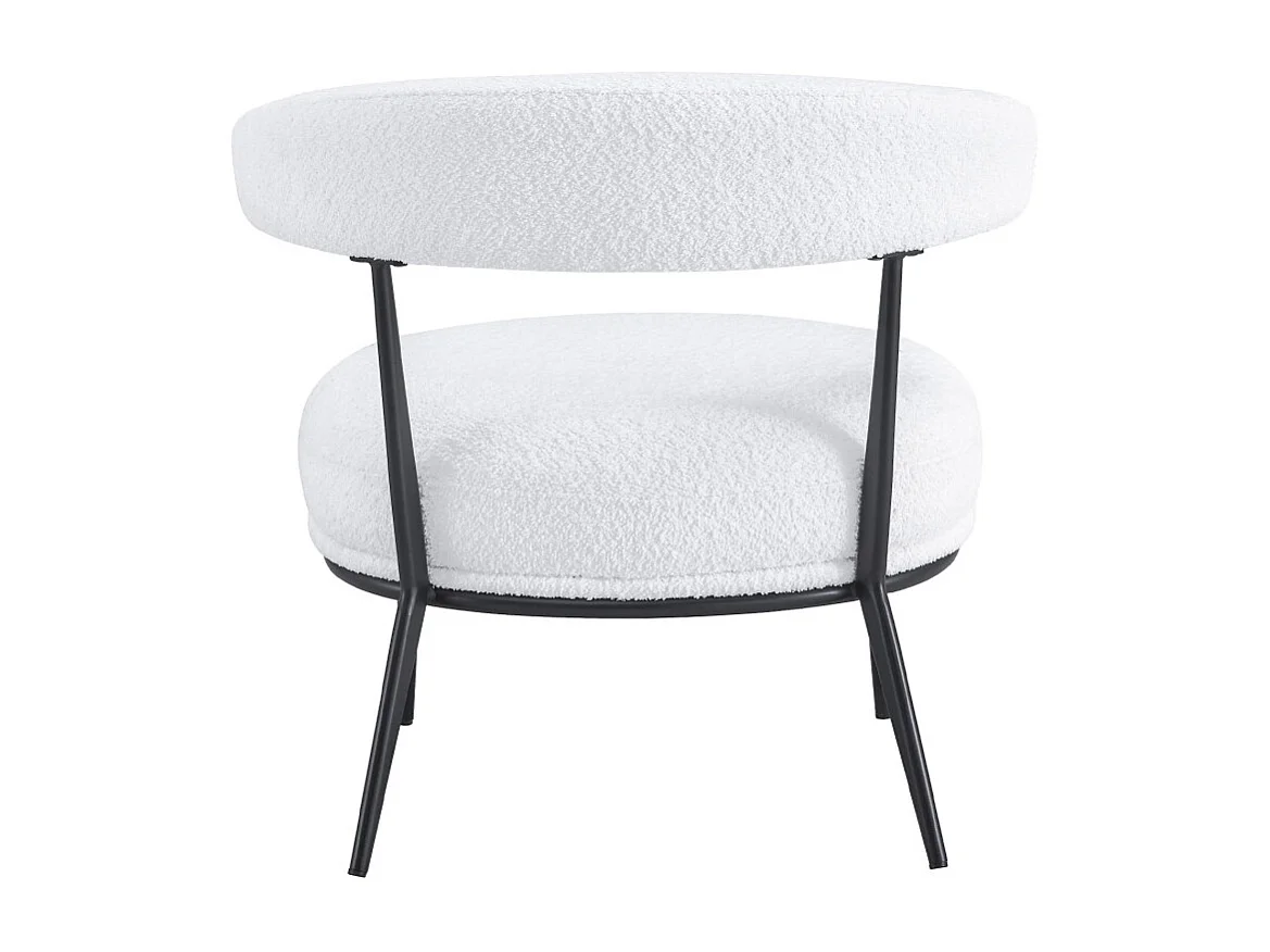 Pack de 2 butacas de 69x70x66 cm tapizadas en tejido tipo Teddy espuma-madera blanco Asis