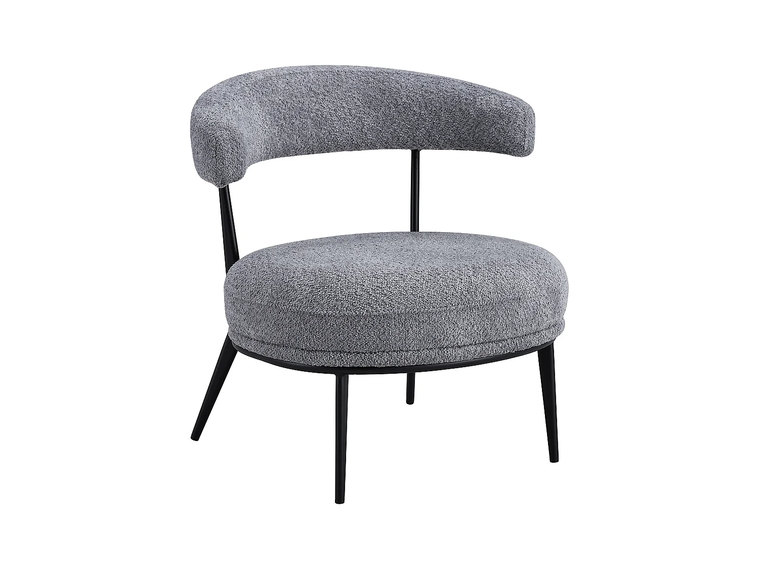 Pack de 2 butacas de 69x70x66 cm tapizadas en tejido tipo Teddy espuma-madera gris Asis