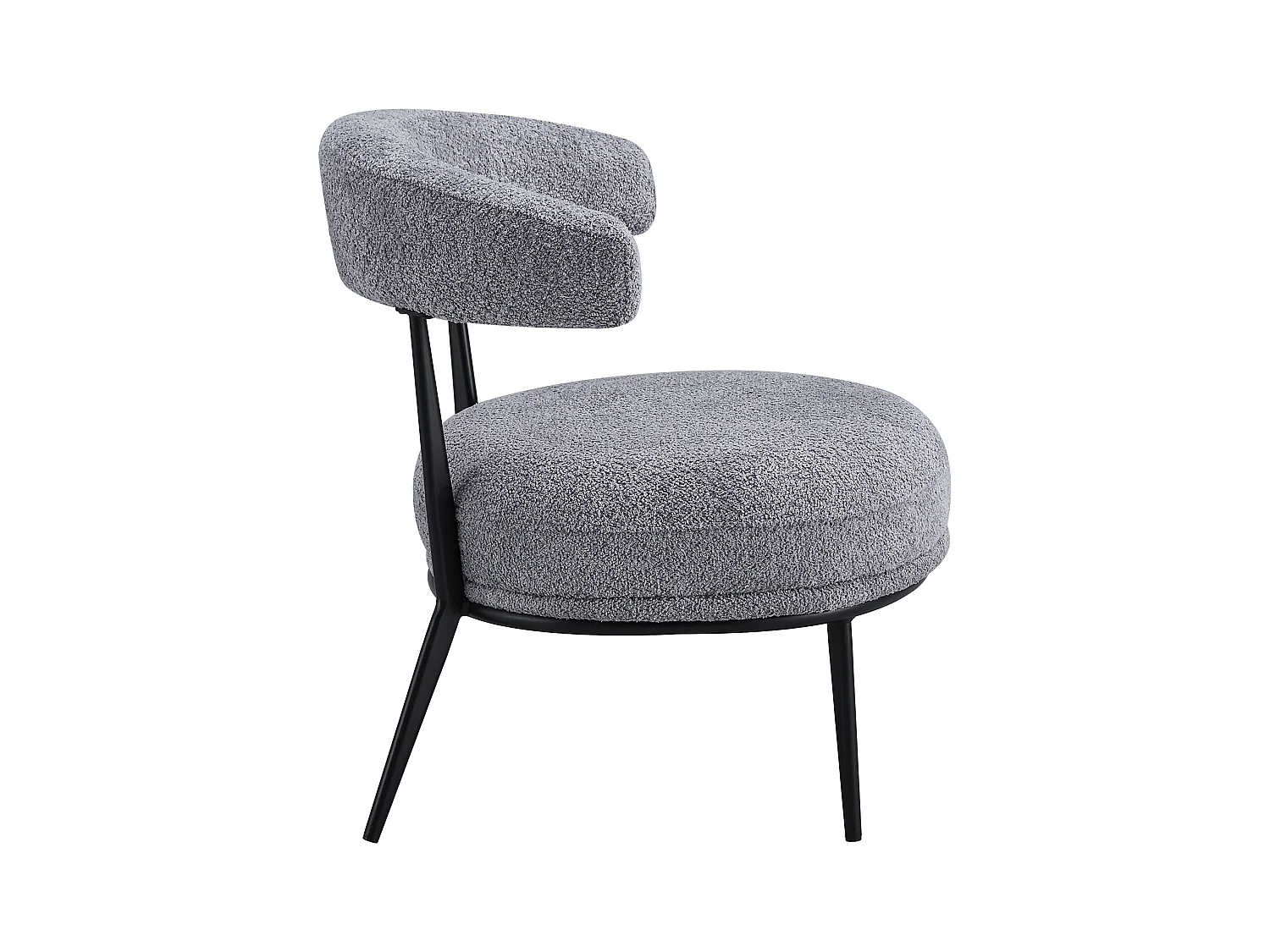 Pack de 2 butacas de 69x70x66 cm tapizadas en tejido tipo Teddy espuma-madera gris Asis