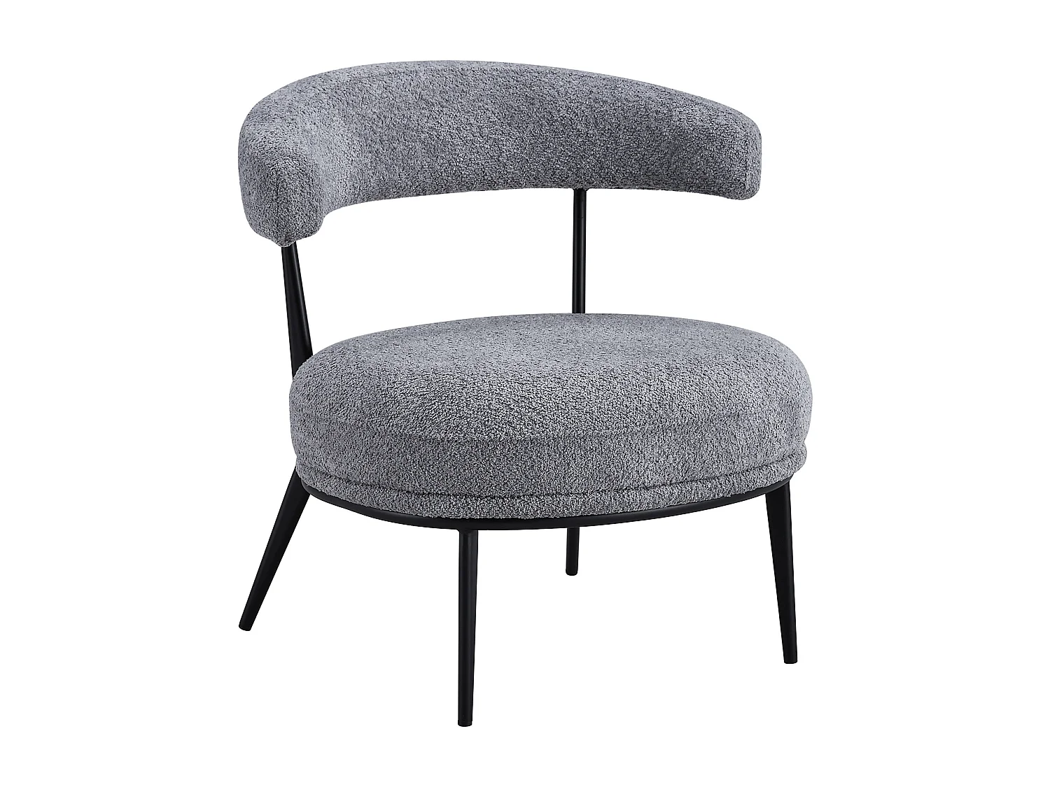 Pack de 2 butacas de 69x70x66 cm tapizadas en tejido tipo Teddy espuma-madera gris Asis