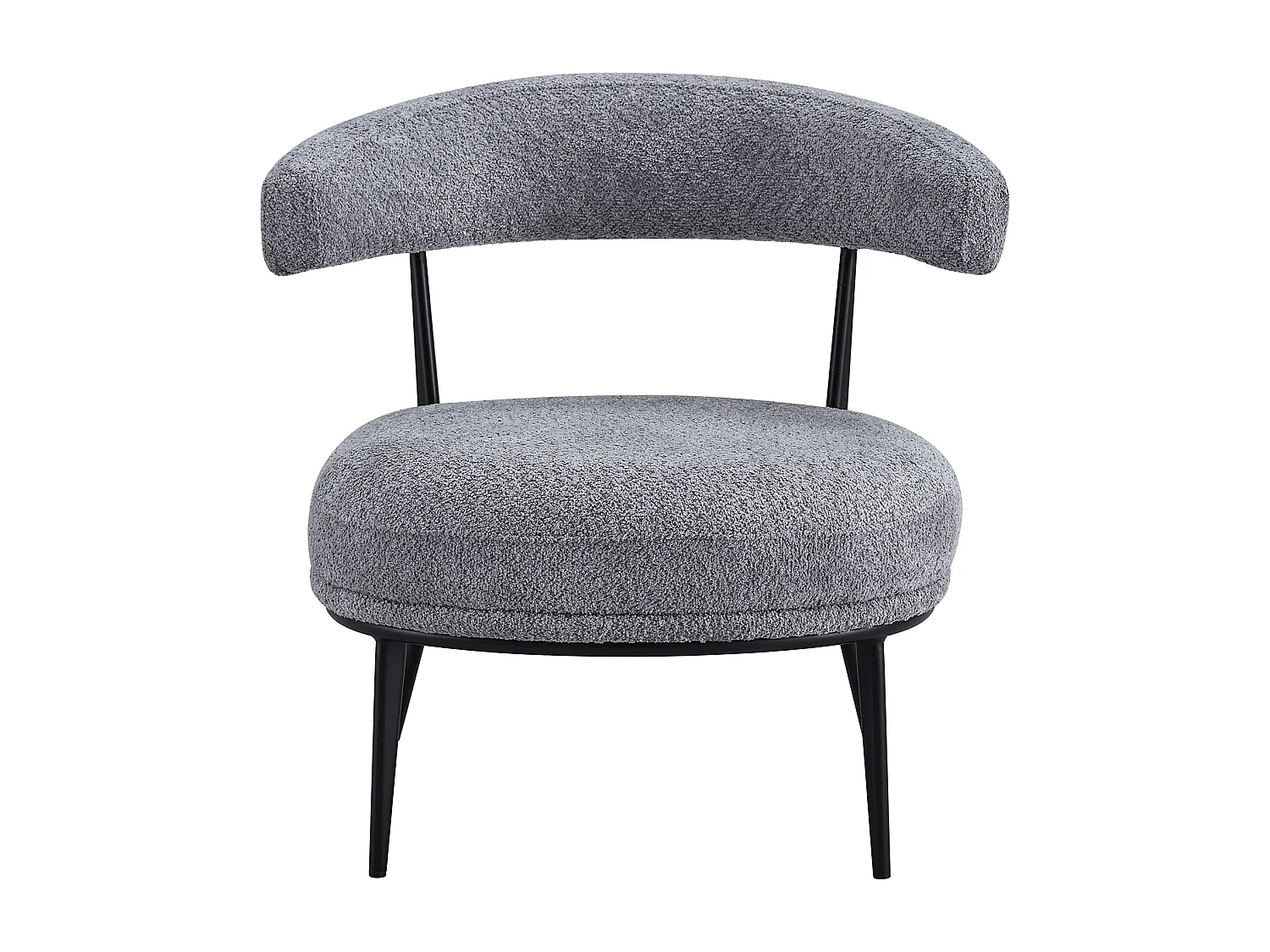 Pack de 2 butacas de 69x70x66 cm tapizadas en tejido tipo Teddy espuma-madera gris Asis