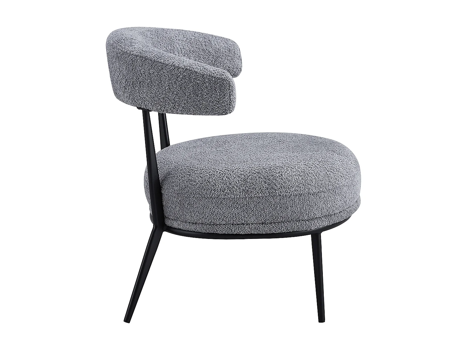 Pack de 2 butacas de 69x70x66 cm tapizadas en tejido tipo Teddy espuma-madera gris Asis