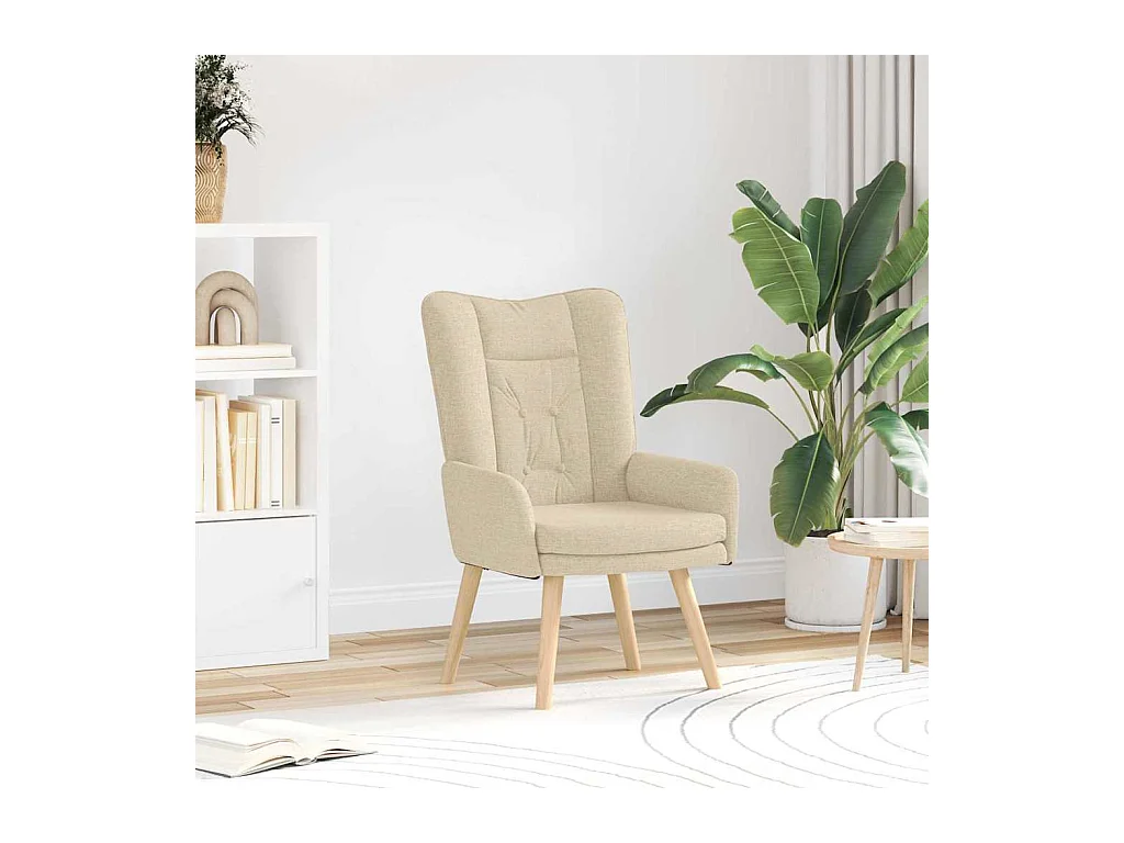 Fauteuil relaxant Crème 63 x 67 x 94 cm tissu