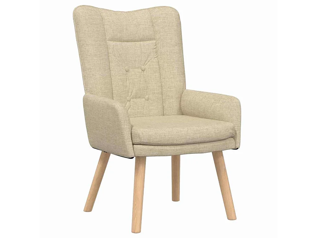 fauteuil Crème 63 x 67 x 94 cm Tissu et contreplaqué