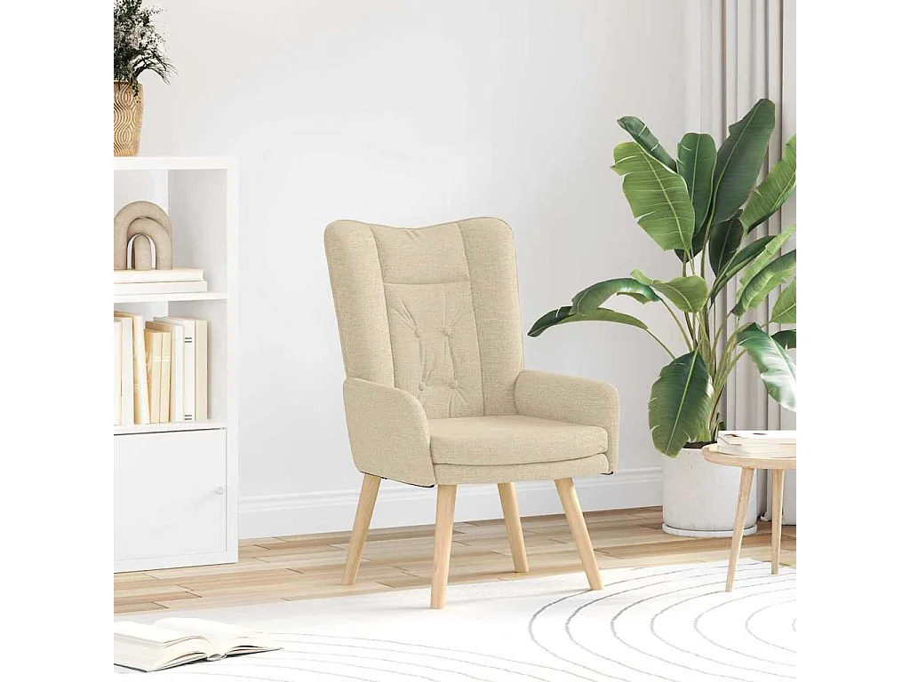 fauteuil Crème 63 x 67 x 94 cm Tissu et contreplaqué
