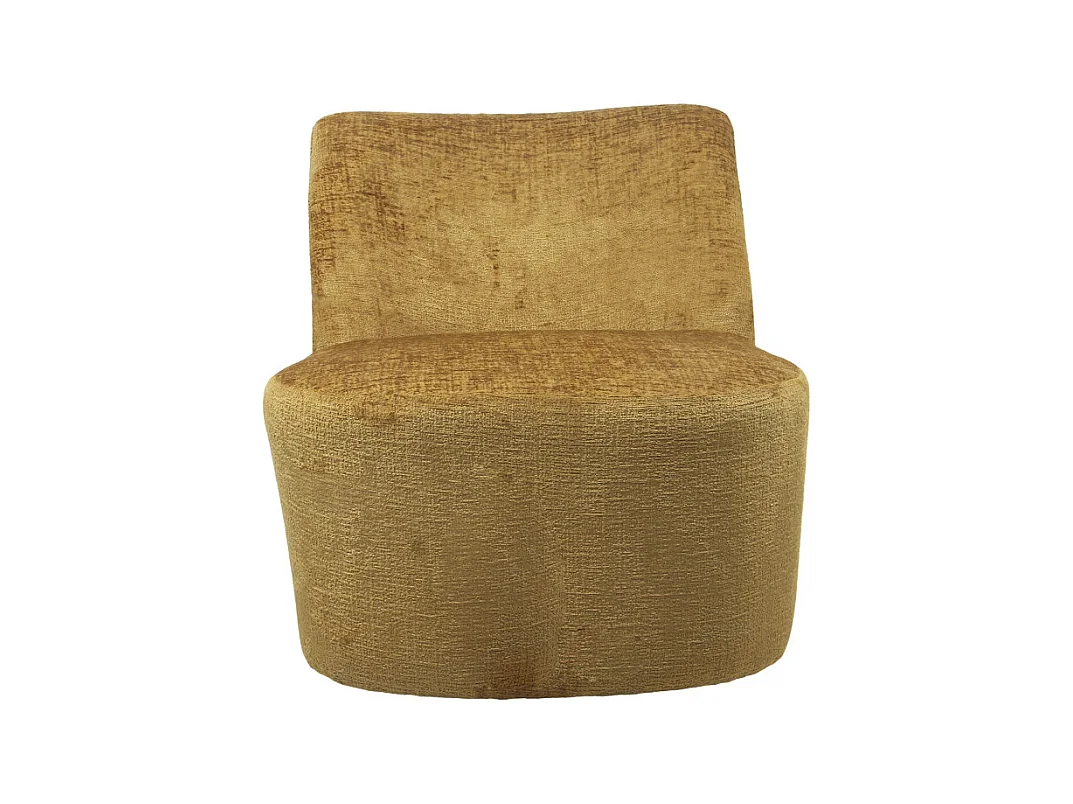 Butaca de 69x65x75 cm con mecanismo giratorio de 360º y estructura de madera mostaza Gian