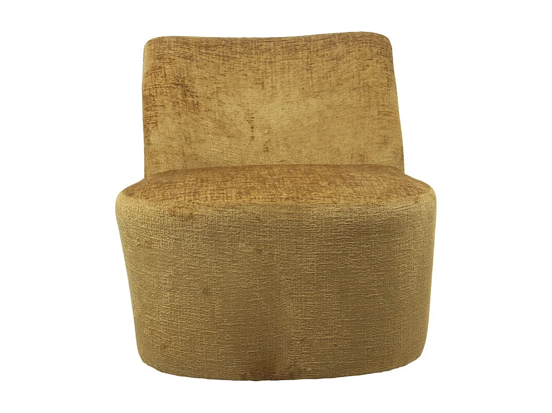 Butaca de 69x65x75 cm con mecanismo giratorio de 360º y estructura de madera mostaza Gian