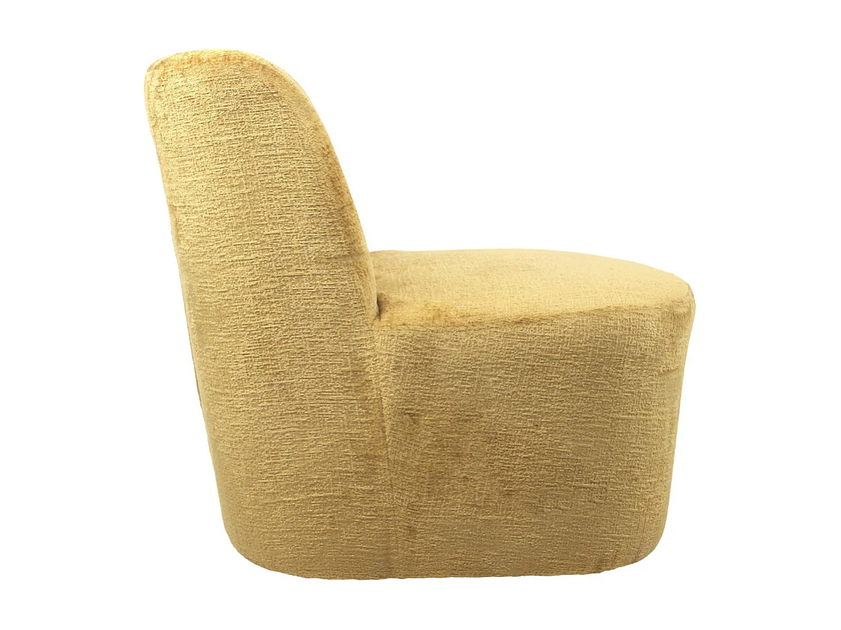 Butaca de 69x65x75 cm con mecanismo giratorio de 360º y estructura de madera mostaza Gian