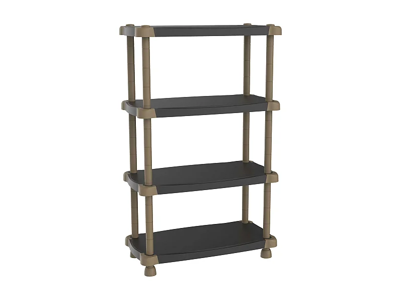 Étagère extensible Titanium avec 4 tablettes réglables, noire, 88 x 150 x 43 cm