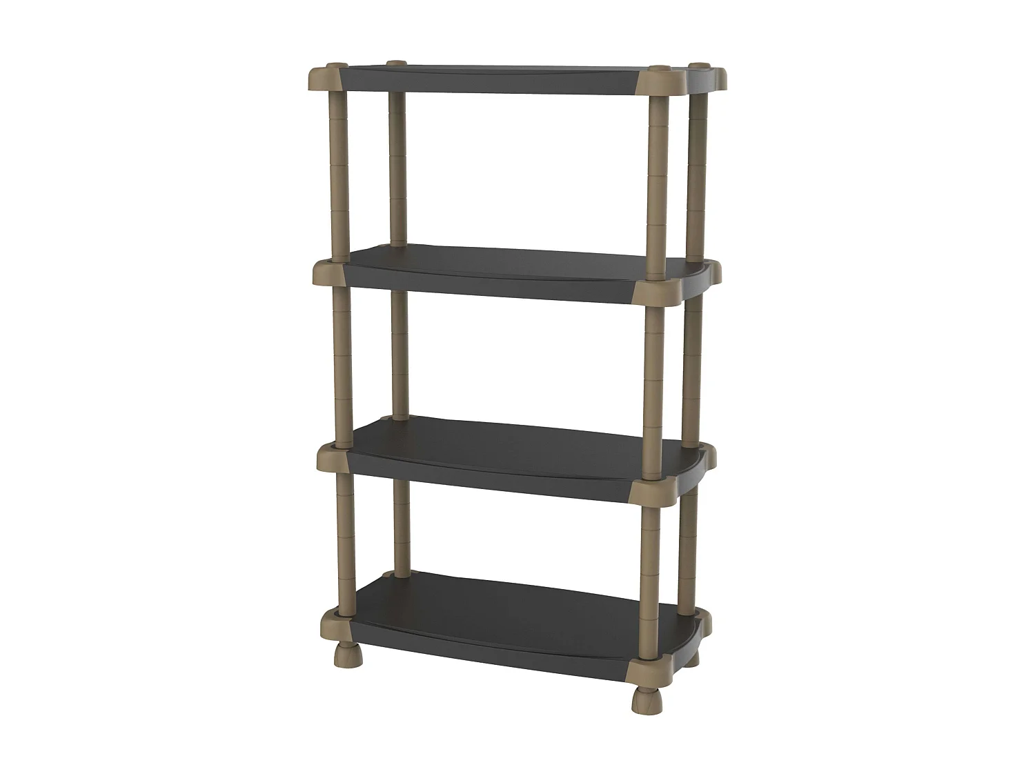 Étagère extensible Titanium avec 4 tablettes réglables, noire, 88 x 150 x 43 cm
