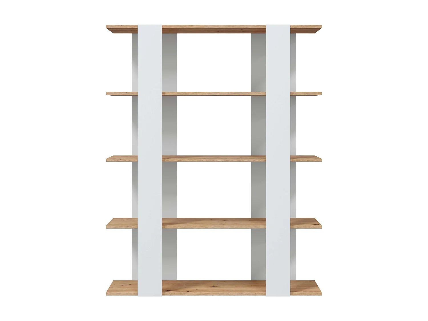 Pack 4 Estanterías Deia Blanco Artik y Roble Nodi Moderno