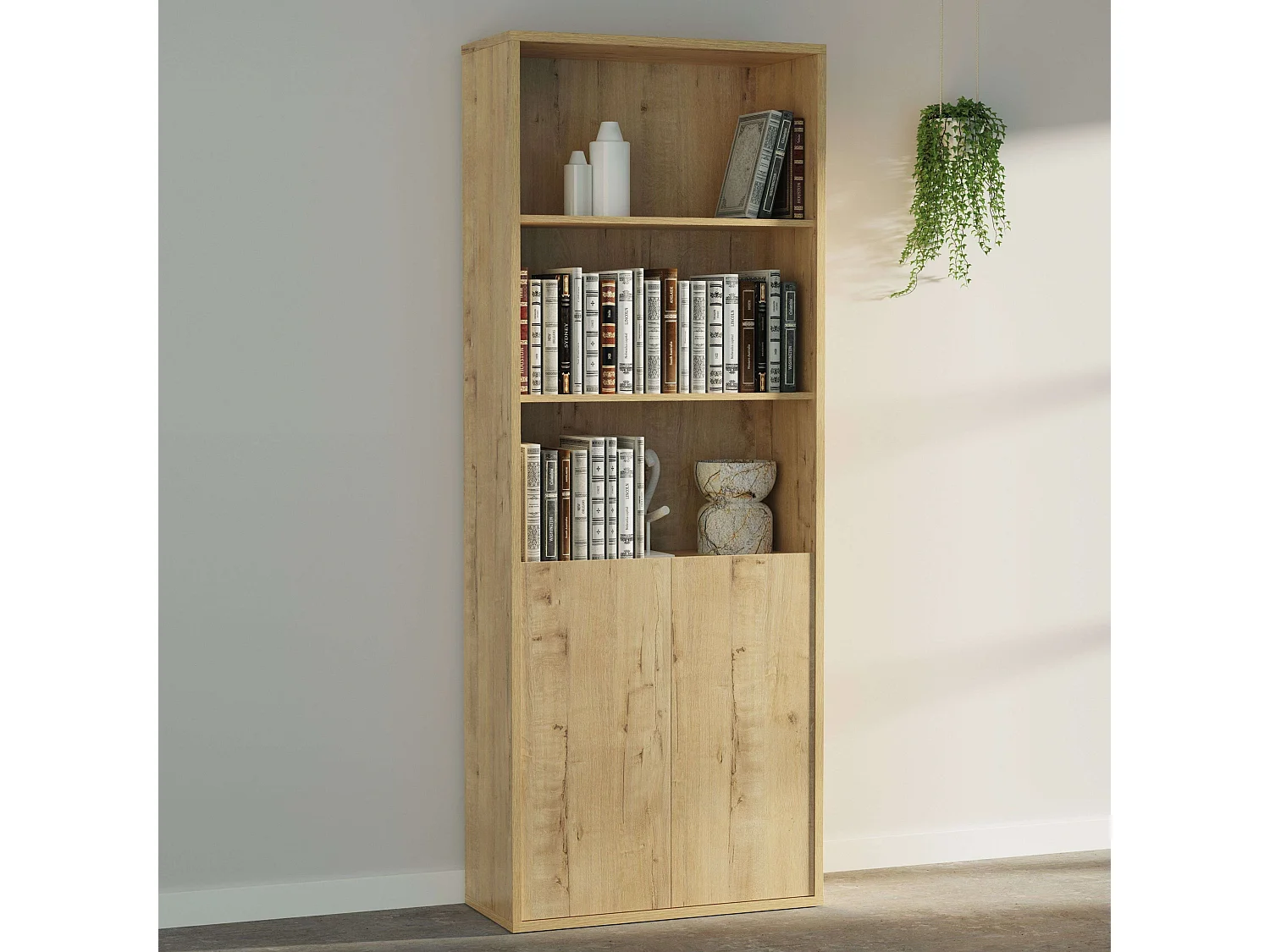 Estantería Oficina Roble Gold 197x76x33 cm Librería moderna