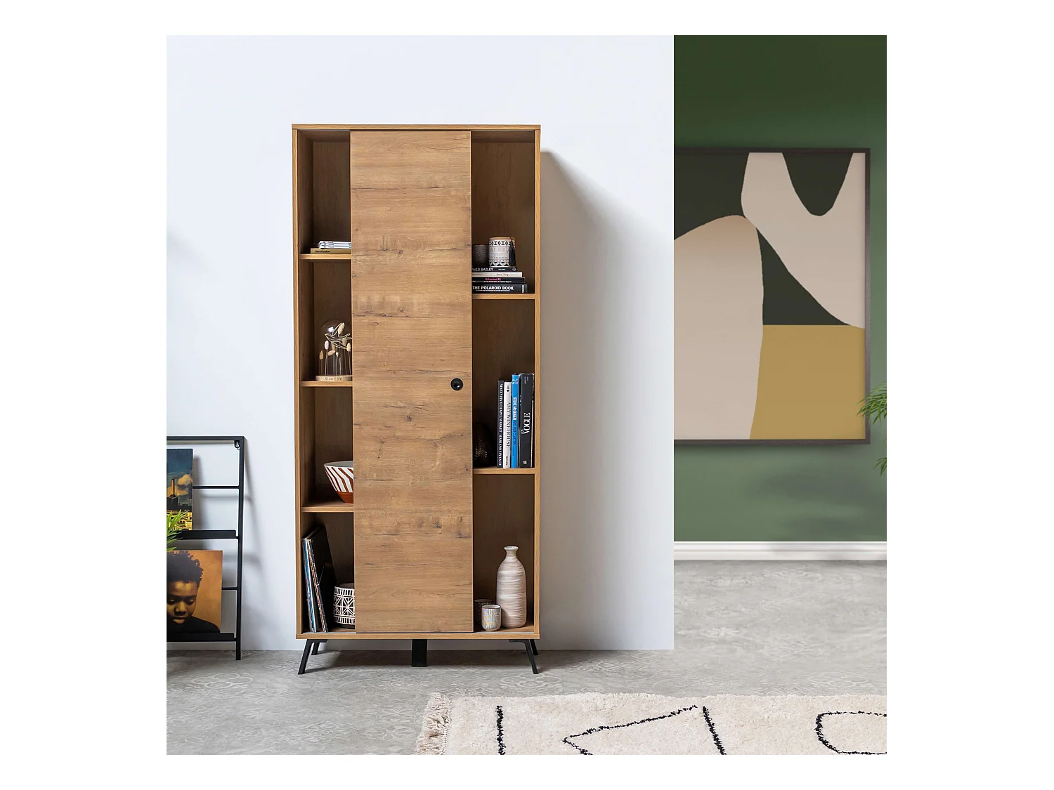 Estantería Kamet Salón Comedor Roble Gold Industrial 180x80x30 cm