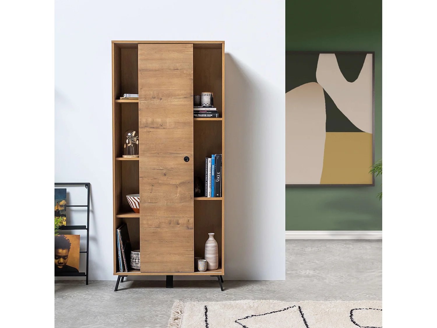 Estantería Kamet Salón Comedor Roble Gold Industrial 180x80x30 cm