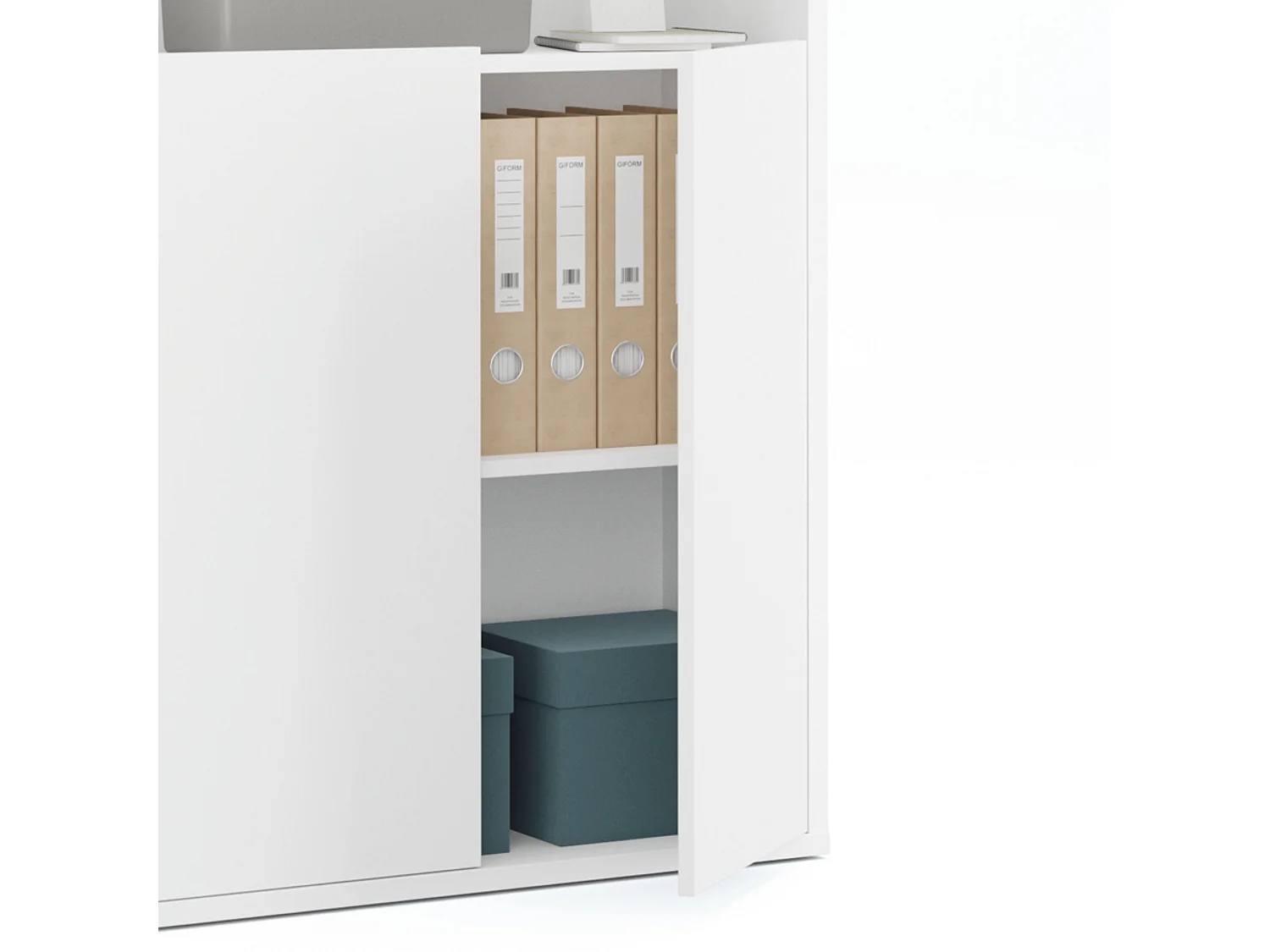 Estantería, Aglomerado y Melamina Alta Densidad, Blanco Soft, 196.5 x 75.5 x 33 cm