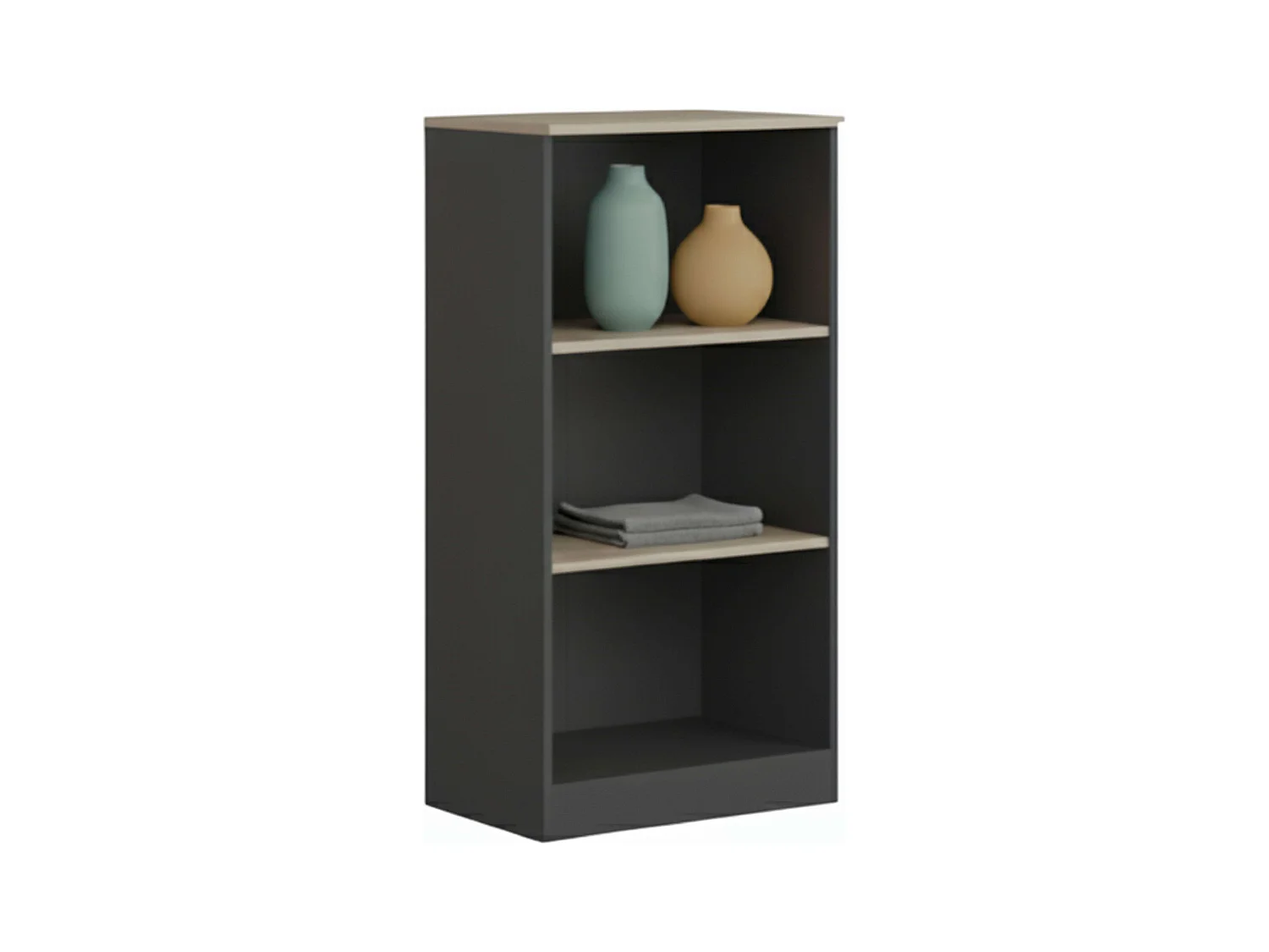 Étagère de bureau Frogi avec 3 étagères, chêne Sonoma et gris anthracite, 60 x 116 x 40 cm