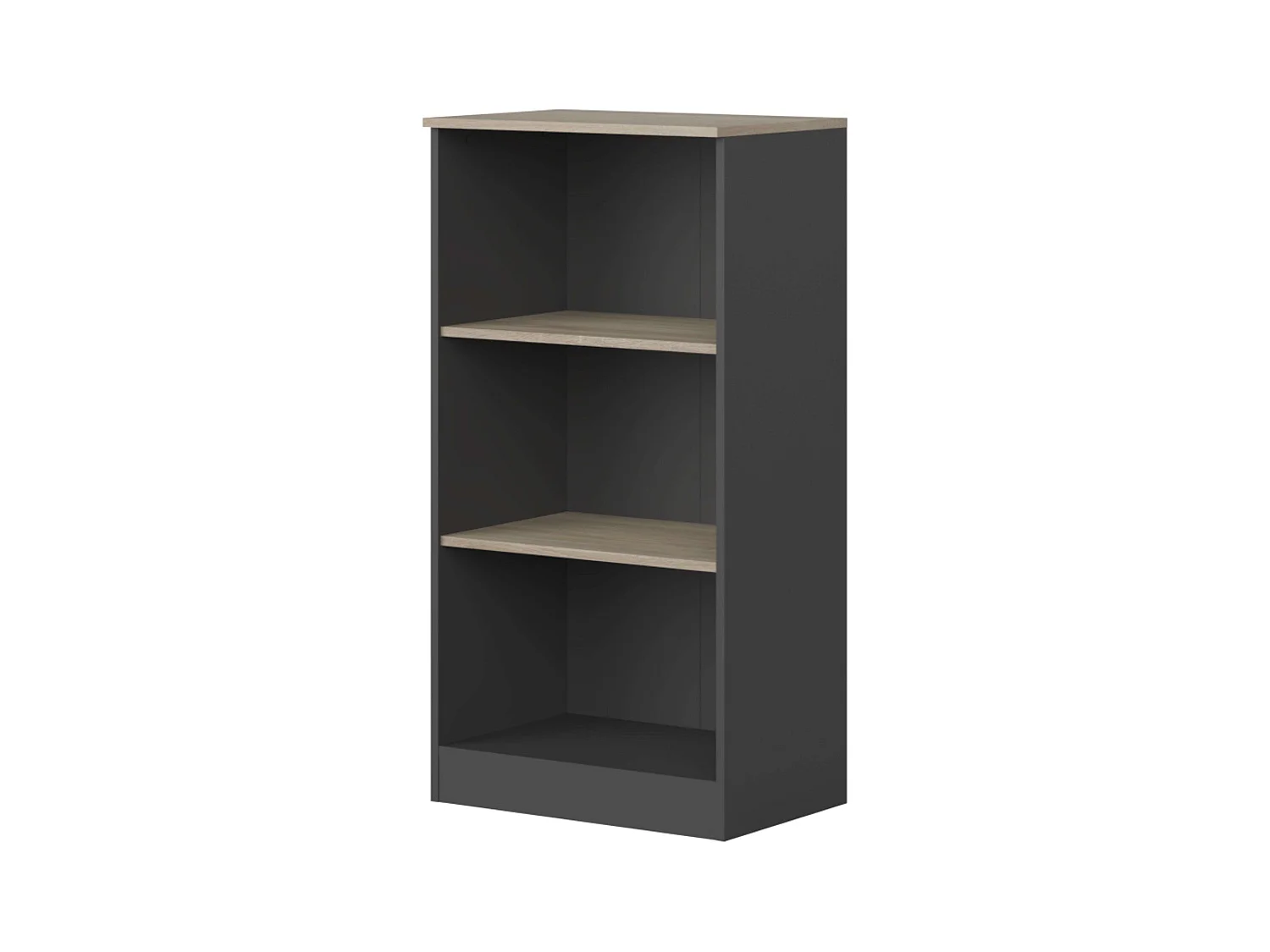 Étagère de bureau Frogi avec 3 étagères, chêne Sonoma et gris anthracite, 60 x 116 x 40 cm