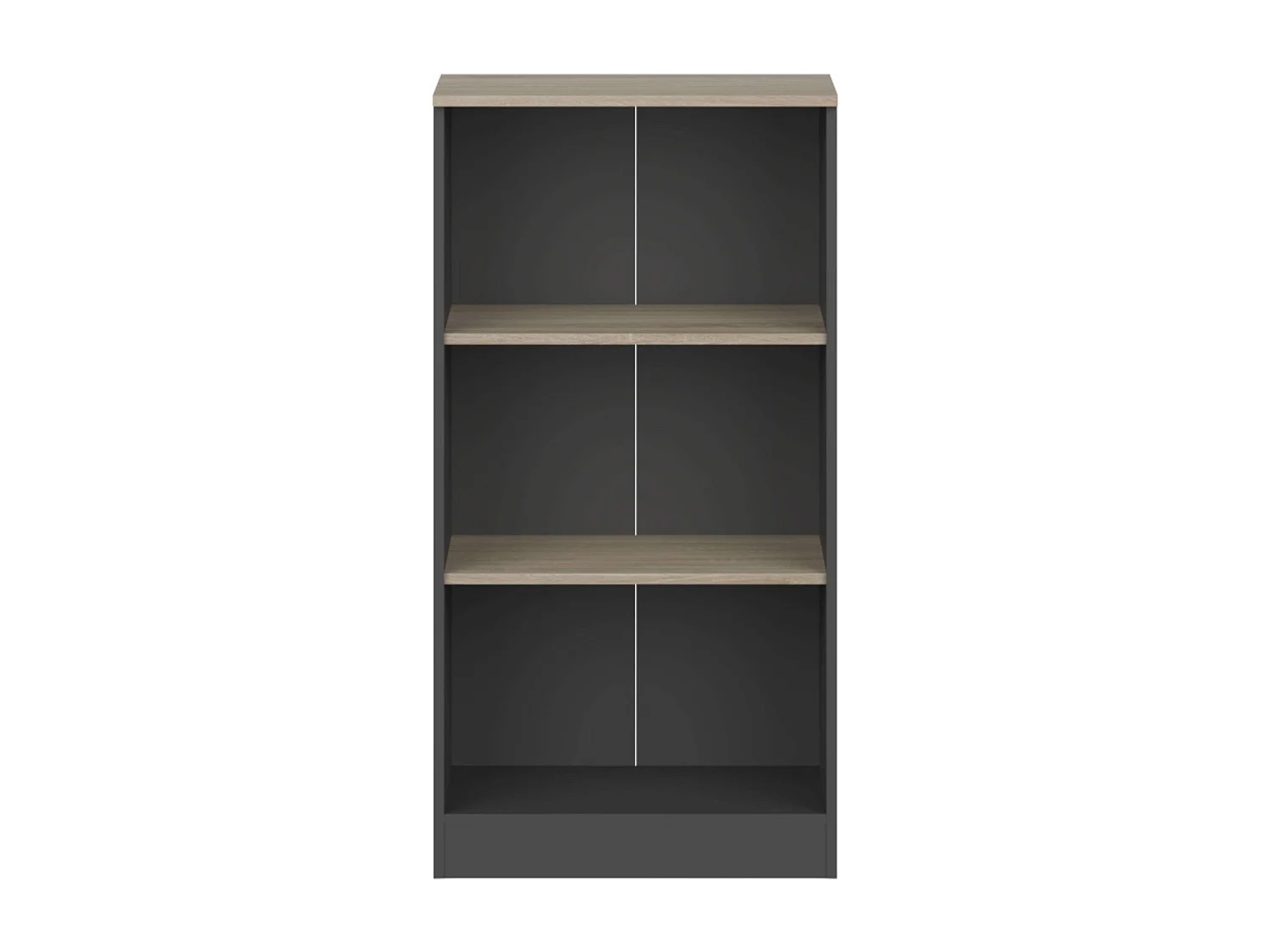 Estante de escritório Frogi com 3 prateleiras, carvalho Sonoma e cinza antracite, 60x116x40 cm