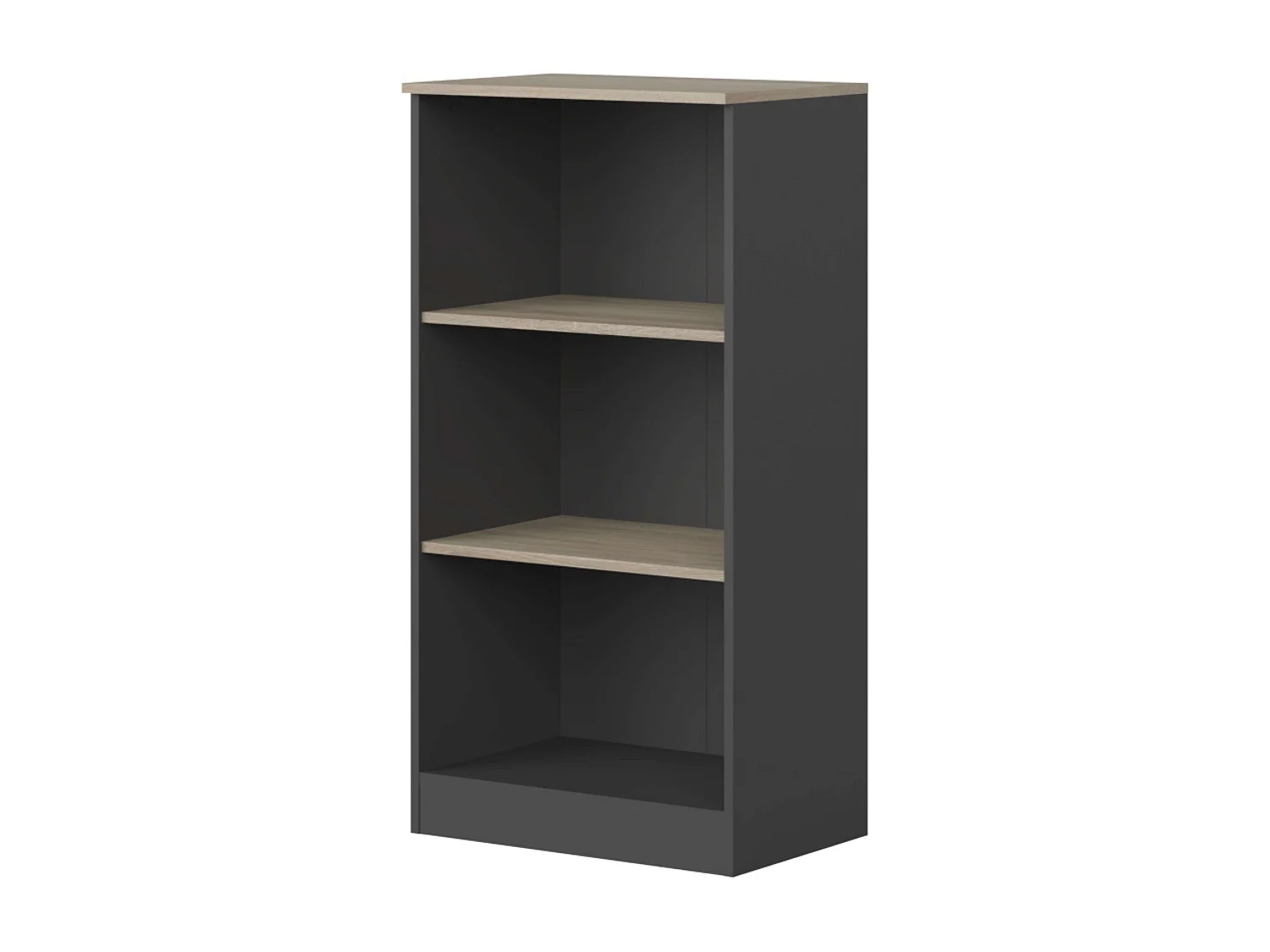 Estante de escritório Frogi com 3 prateleiras, carvalho Sonoma e cinza antracite, 60x116x40 cm
