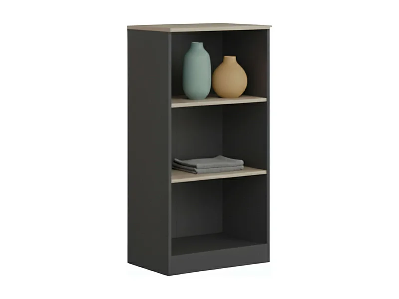 Étagère de bureau Frogi avec 3 étagères, chêne Sonoma et gris anthracite, 60 x 116 x 40 cm