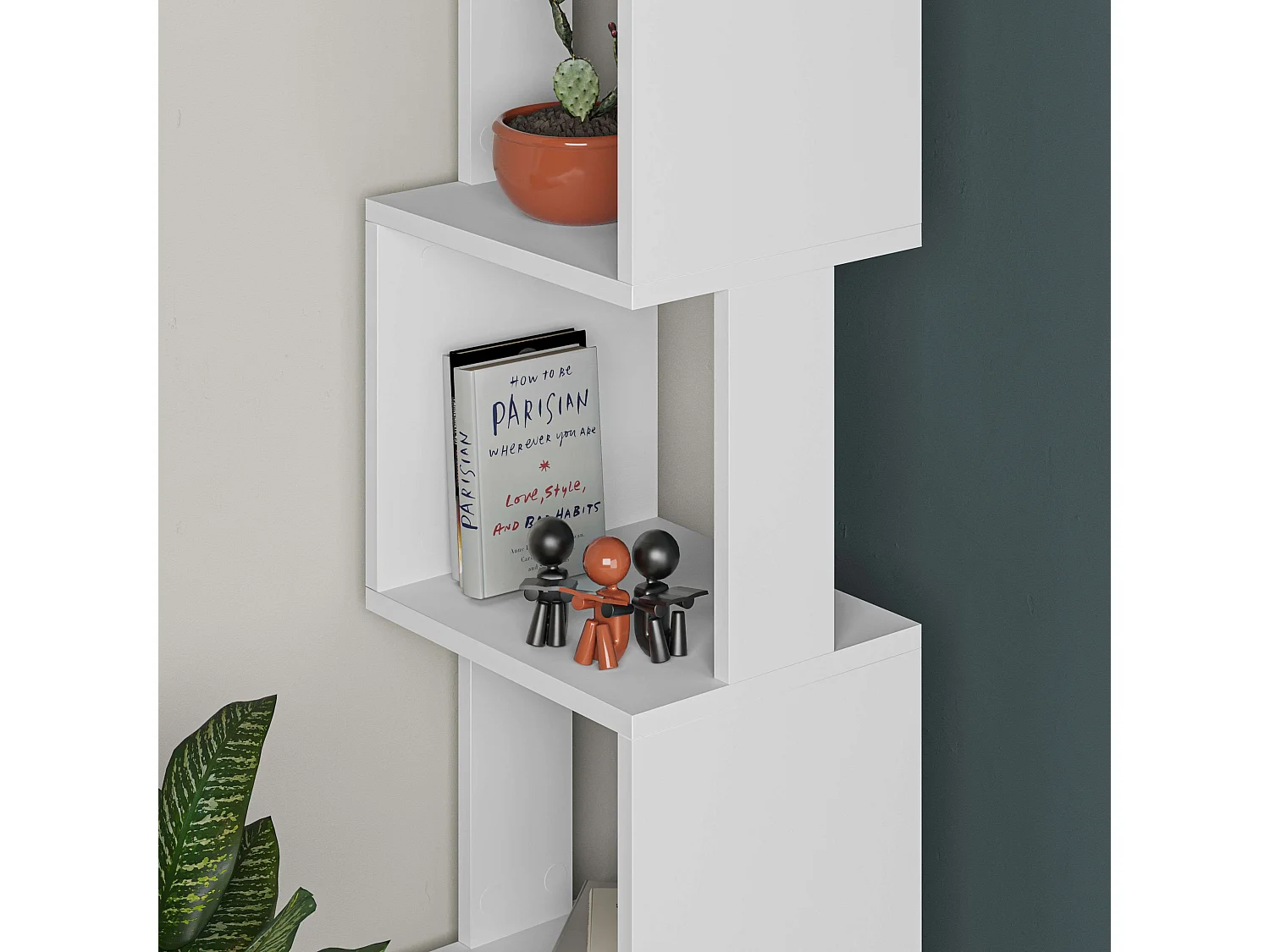 Estantería Guan 5 Huecos Blanco 35x161x30 cm