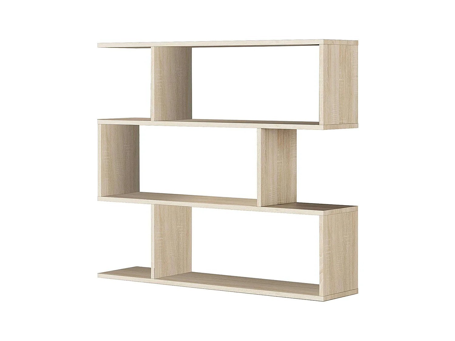 Pack 2 Estanterías Zig-zag Librerías Alta y Baja Roble Canadian