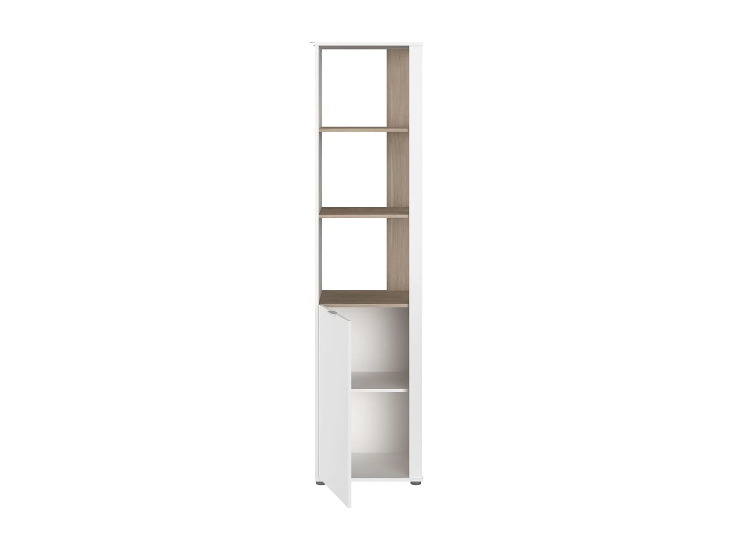 Estantería Dormitorio Juvenil Boreal Blanco Mate/Roble Japonés 50x205x40 cm