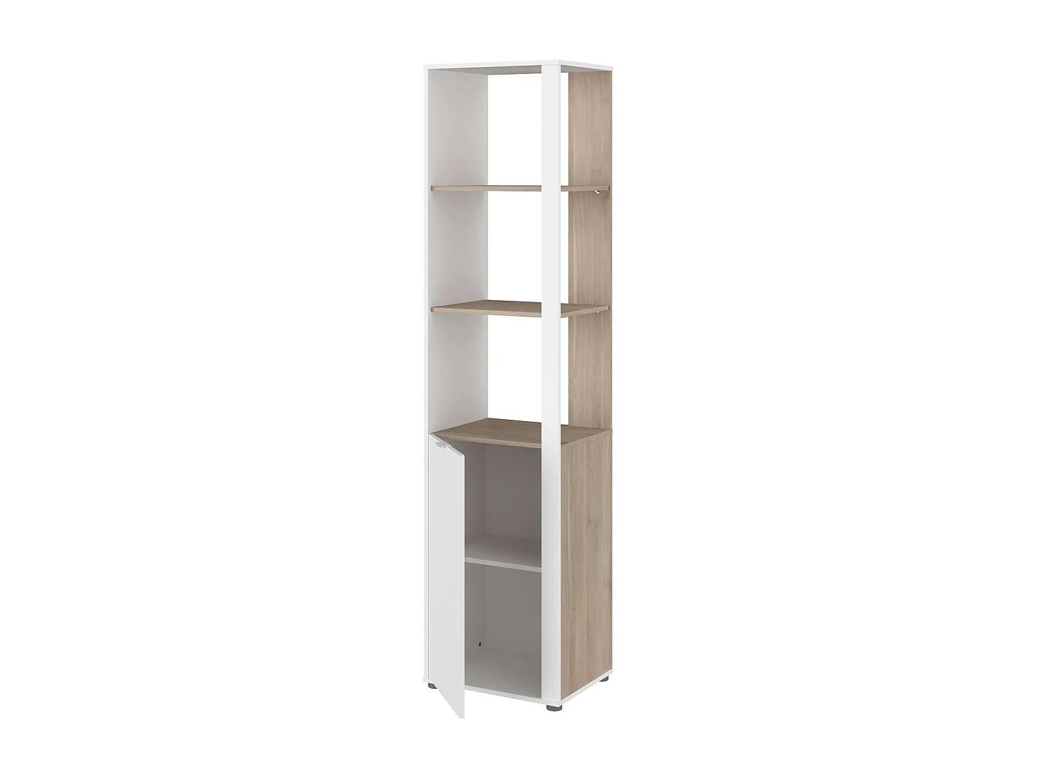 Estantería Dormitorio Juvenil Boreal Blanco Mate/Roble Japonés 50x205x40 cm