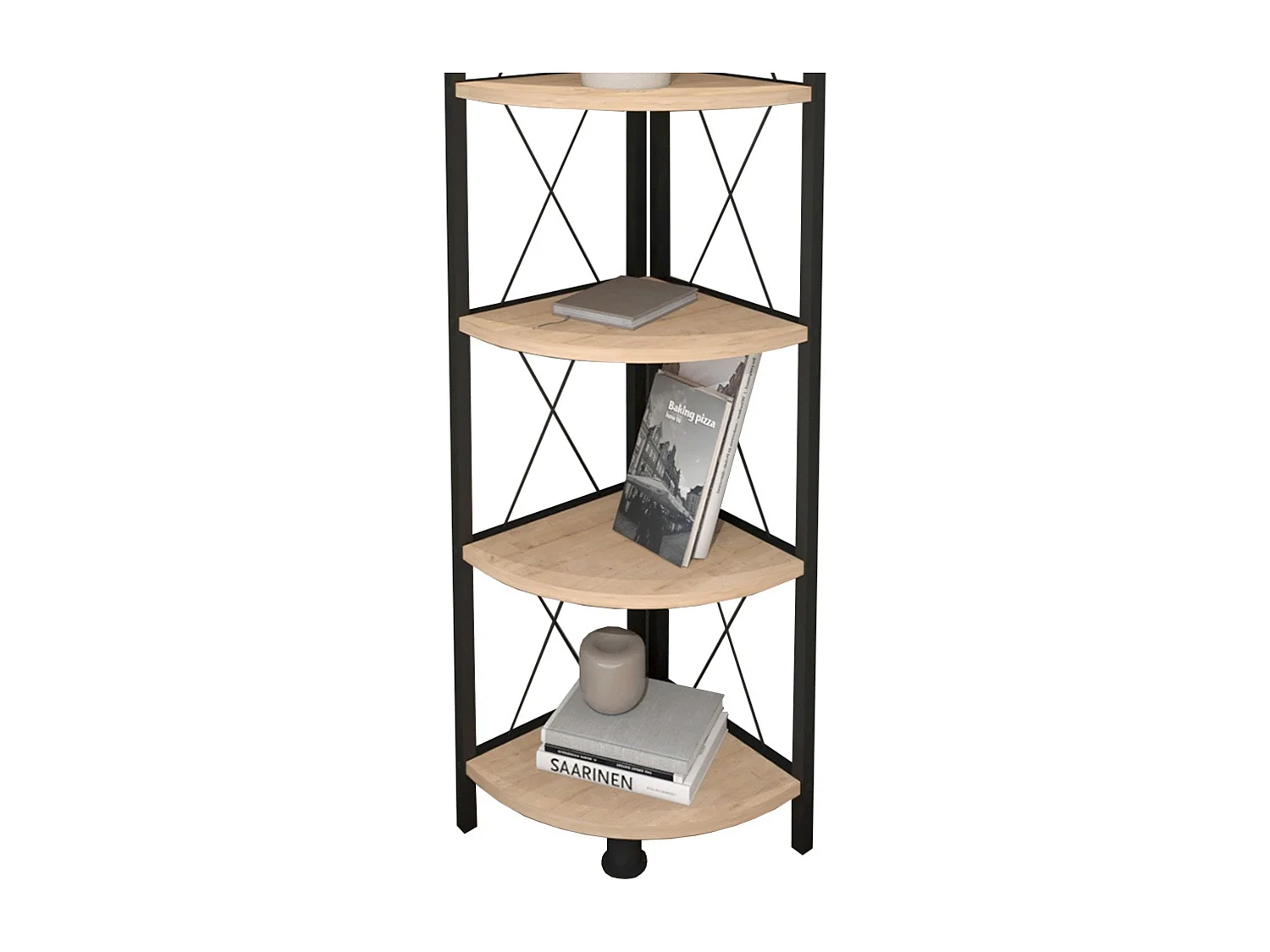 Prateleira de canto Rus Carvalho Safir/Preto 160x67x34 cm