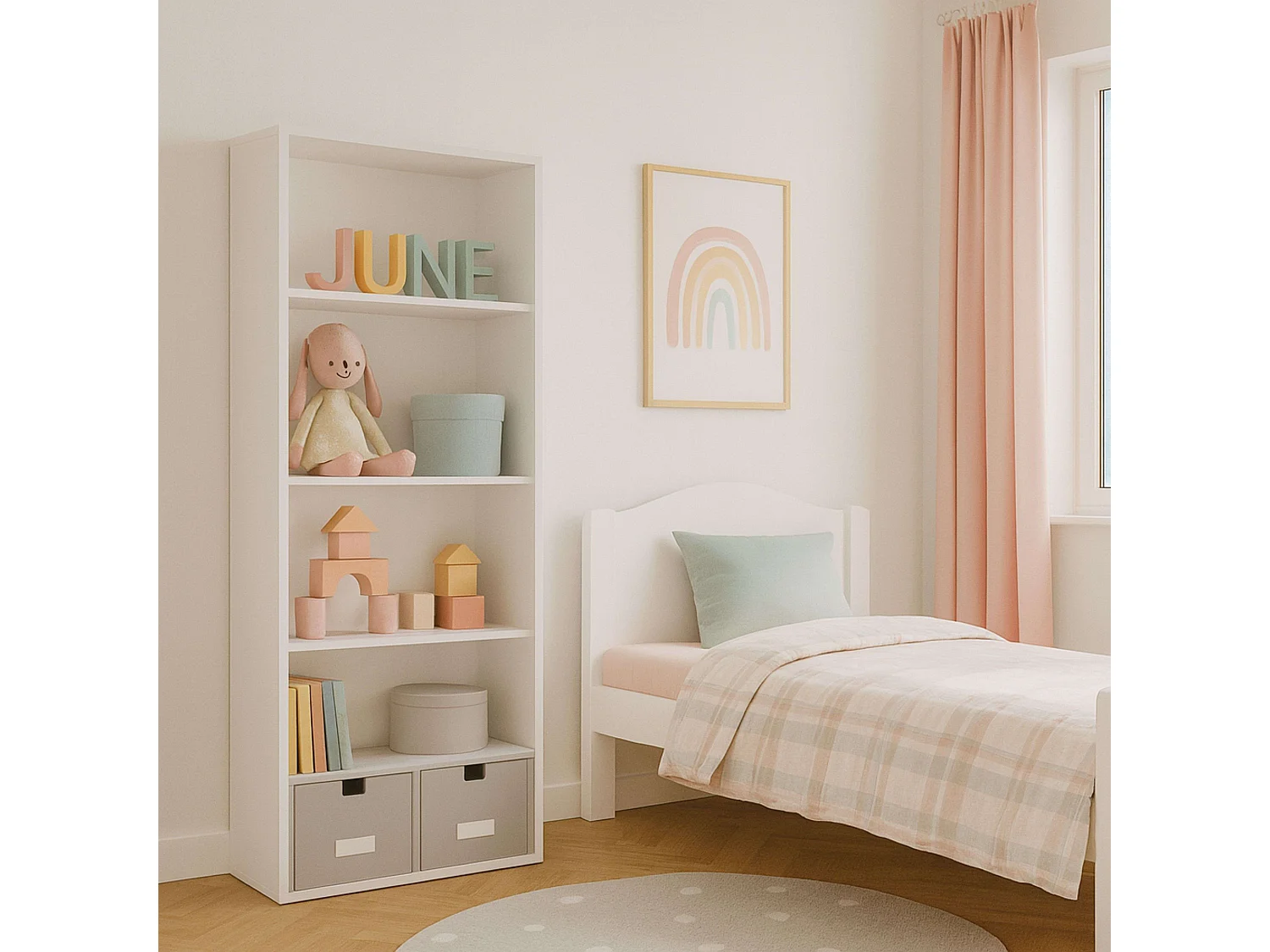 Estantería Alta Scaled Moderna Blanco 76x197x33 cm