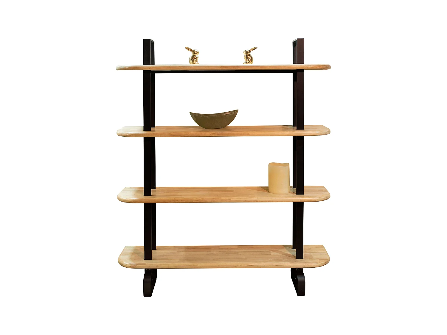 Estantería alta Napi roble estructura metálica 150x180x35 cm claro/negro