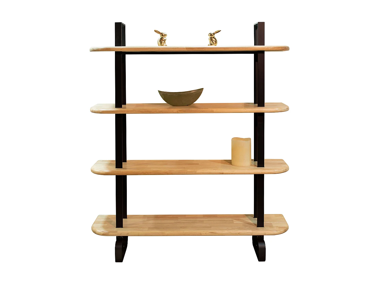 Estantería alta Napi roble estructura metálica 150x180x35 cm claro/negro