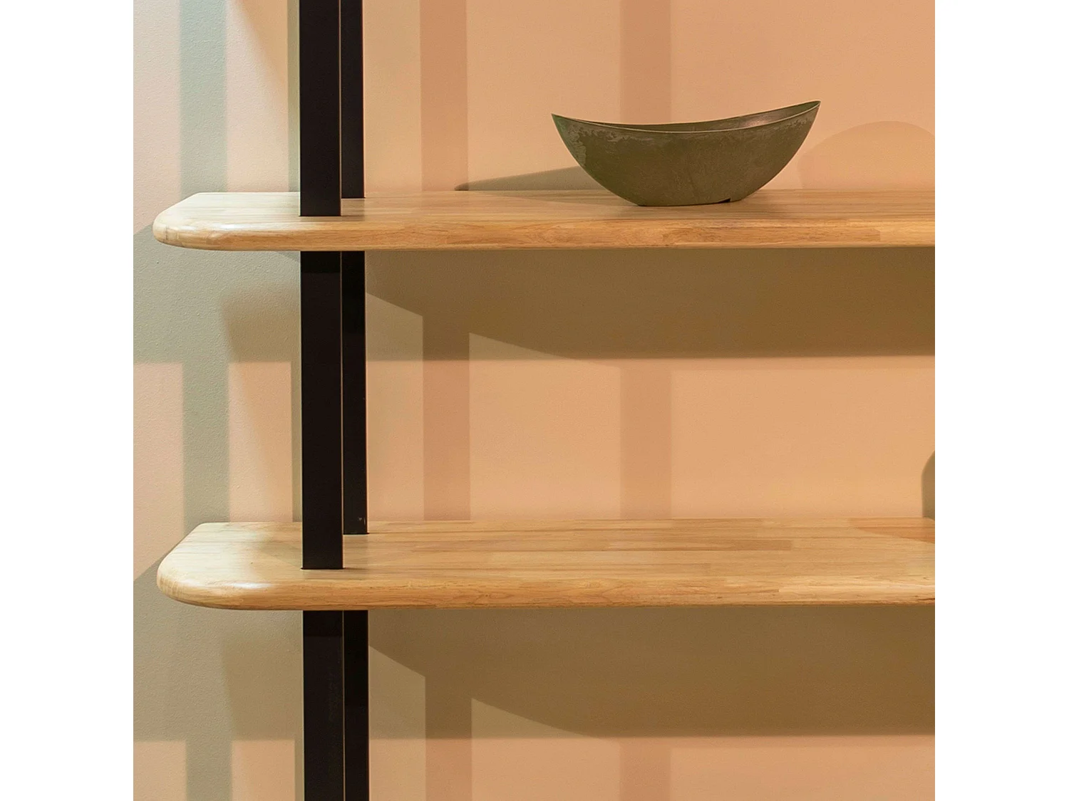 Estantería alta Napi roble estructura metálica 150x180x35 cm claro/negro