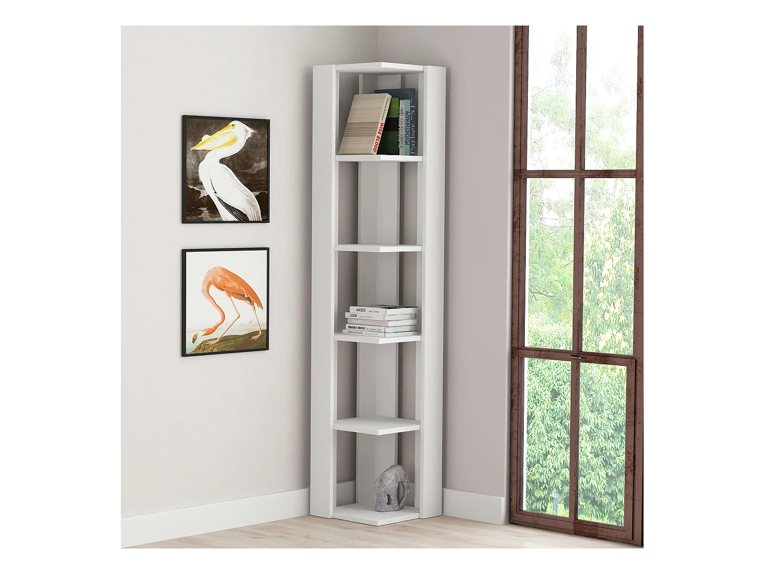 Estantería Vert. Senses 5 Huecos Blanca 34x161x34 cm